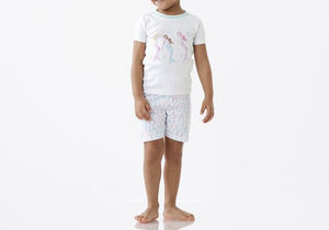 NWT Pottery Barn Kids PBK Bailey Mermaid Organic Short Sleeve Pajama Set (Sz 4)